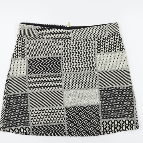 papaya  Womens Black Argyle/Diamond  A-Line Skirt Size 12