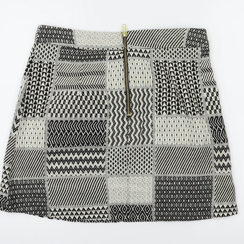 papaya  Womens Black Argyle/Diamond  A-Line Skirt Size 12