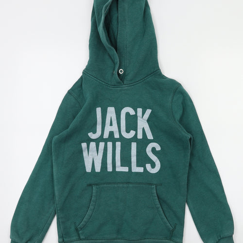 Jack Wills Womens Green Houndstooth  Pullover Hoodie Size 4