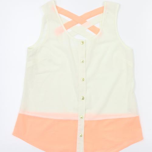 MINE  Womens Pink Striped  Basic Blouse Size S