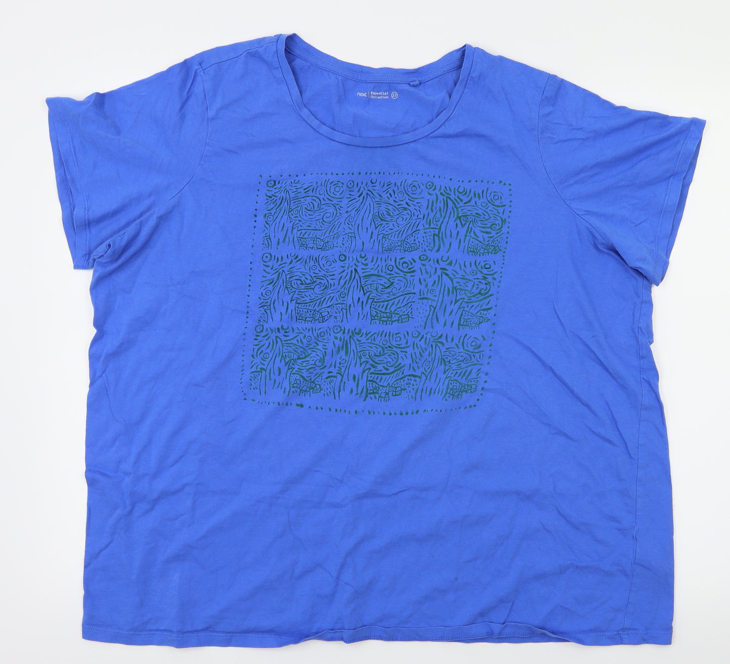 NEXT Womens Blue Floral  Basic T-Shirt Size 22