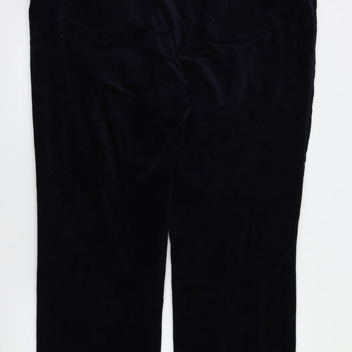 M&S Womens Blue Houndstooth  Trousers  Size 20 L28 in