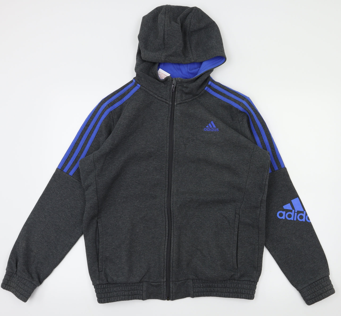 adidas Boys Grey   Full Zip Hoodie Size 13-14 Years