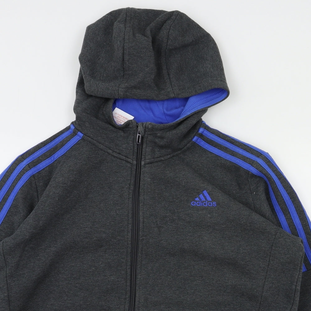 adidas Boys Grey   Full Zip Hoodie Size 13-14 Years