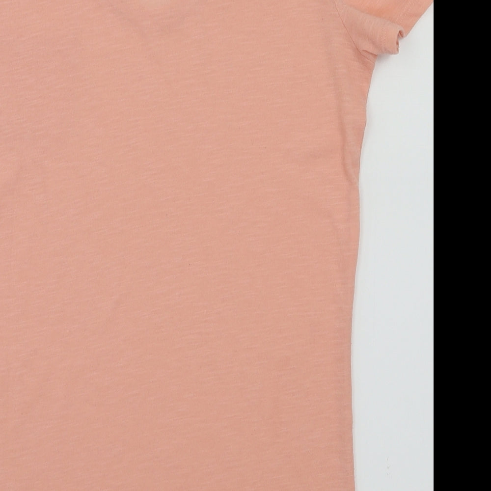 New Look Womens Orange Houndstooth  Basic T-Shirt Size 8