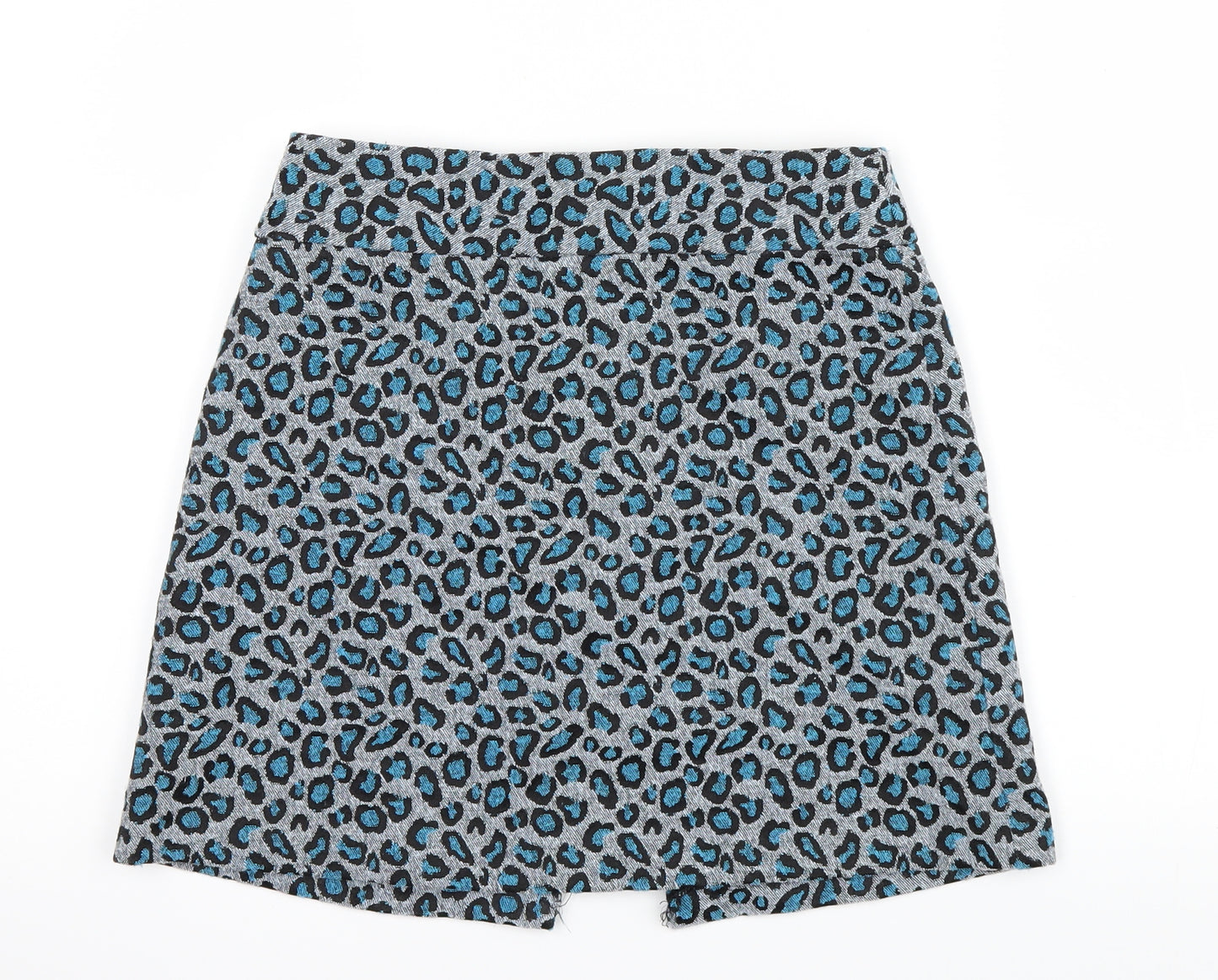 Topshop Womens Blue Animal Print  Mini Skirt Size 8