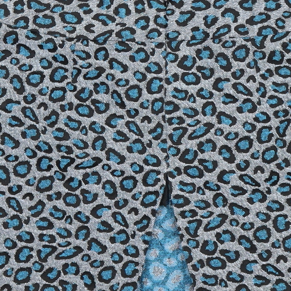 Topshop Womens Blue Animal Print  Mini Skirt Size 8