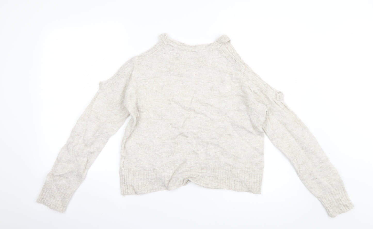 Divided by H&M Womens Ivory  Knit Pullover Jumper Size XS  - Open Shoulders