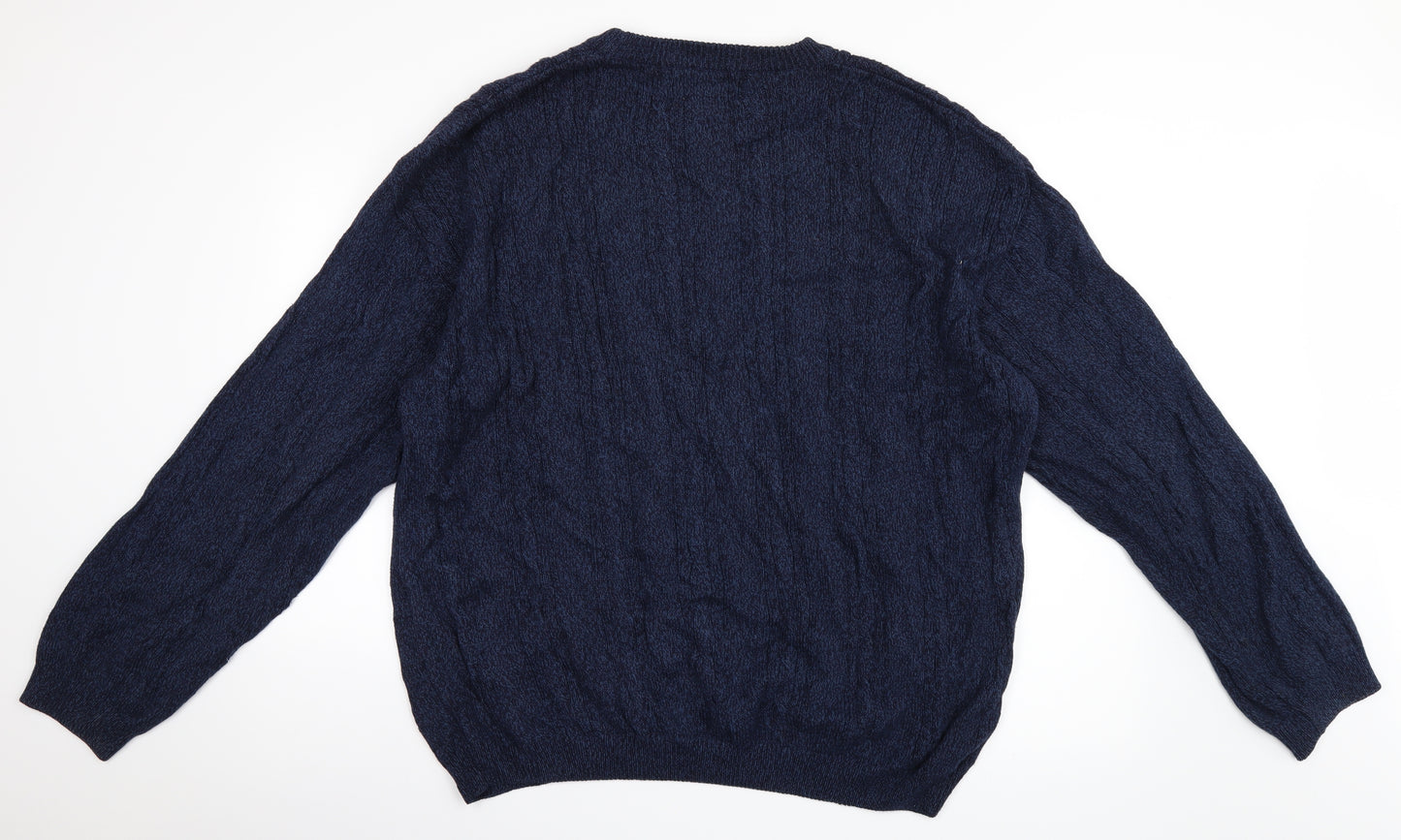 James Cowan Mens Blue  Knit Pullover Jumper Size L