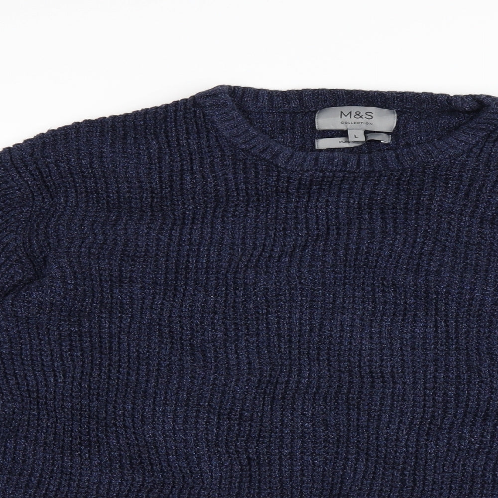 Marks and Spencer Mens Blue  Knit Pullover Jumper Size L