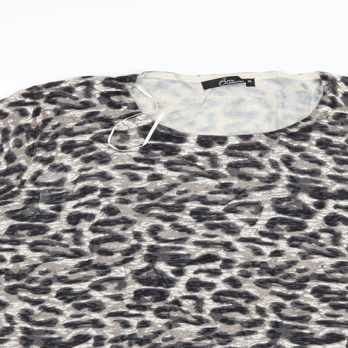 Bm Collection Womens Black Animal Print  Pullover Jumper Size XL