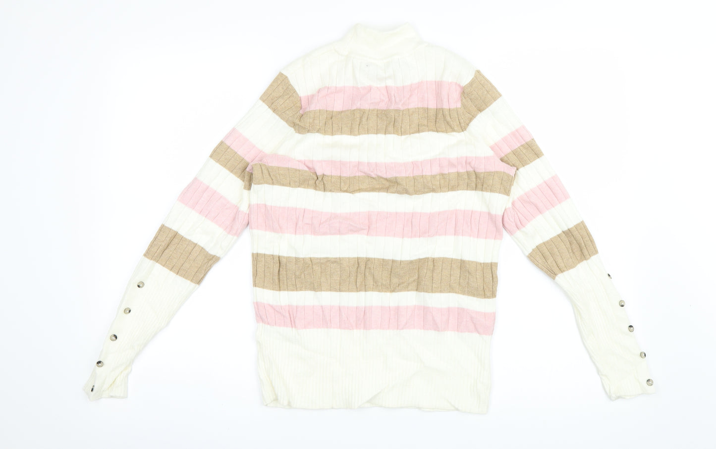 Marks and Spencer Womens Pink Striped Knit Pullover Jumper Size 12