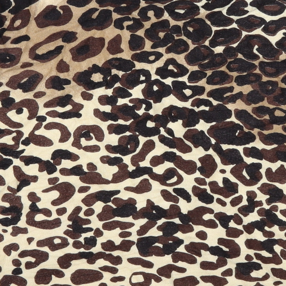 Punt Roma Womens Brown Animal Print Knit Pullover Jumper Size S