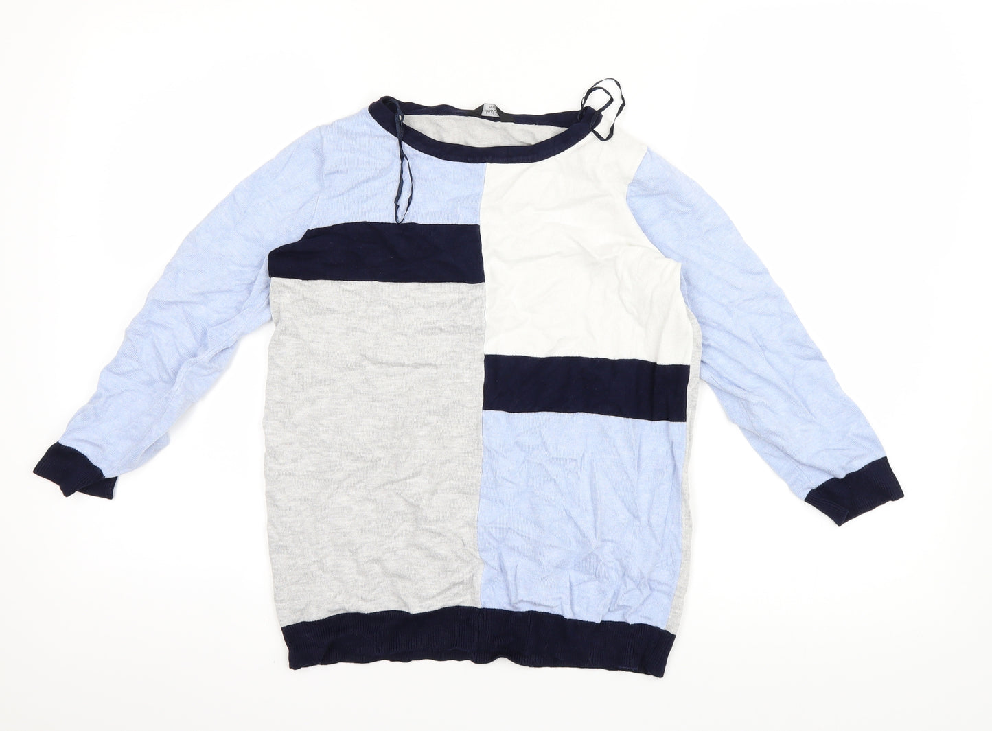 M&Co Womens Blue  Knit Pullover Jumper Size 10