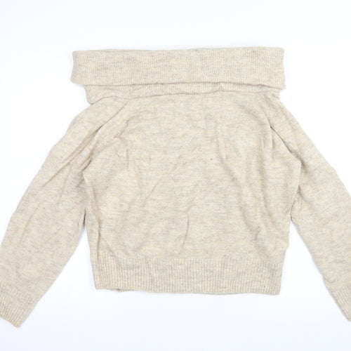 H&M Womens Beige  Knit Pullover Jumper Size XS