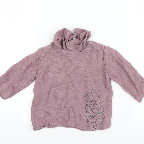 George Girls Purple  Knit Pullover Jumper Size 3-6 Months  - Winnie The Pooh