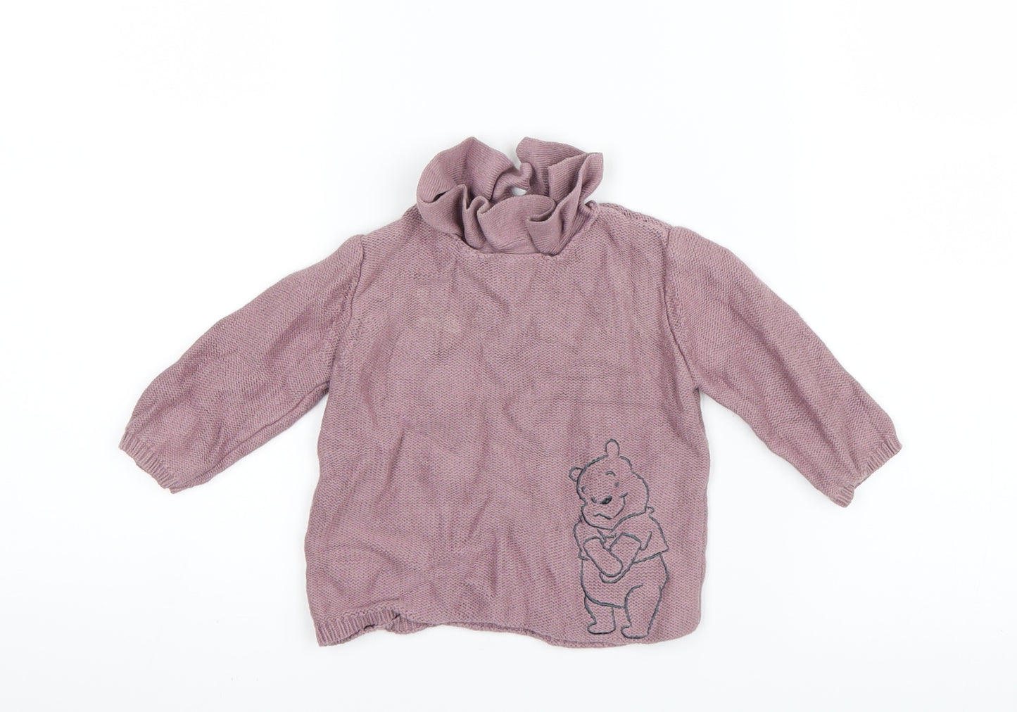 George Girls Purple  Knit Pullover Jumper Size 3-6 Months  - Winnie The Pooh