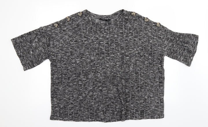 F&F Womens Grey  Knit Pullover Jumper Size 16