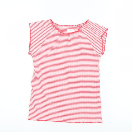 NEXT Girls Red Striped  Basic T-Shirt Size 9 Years