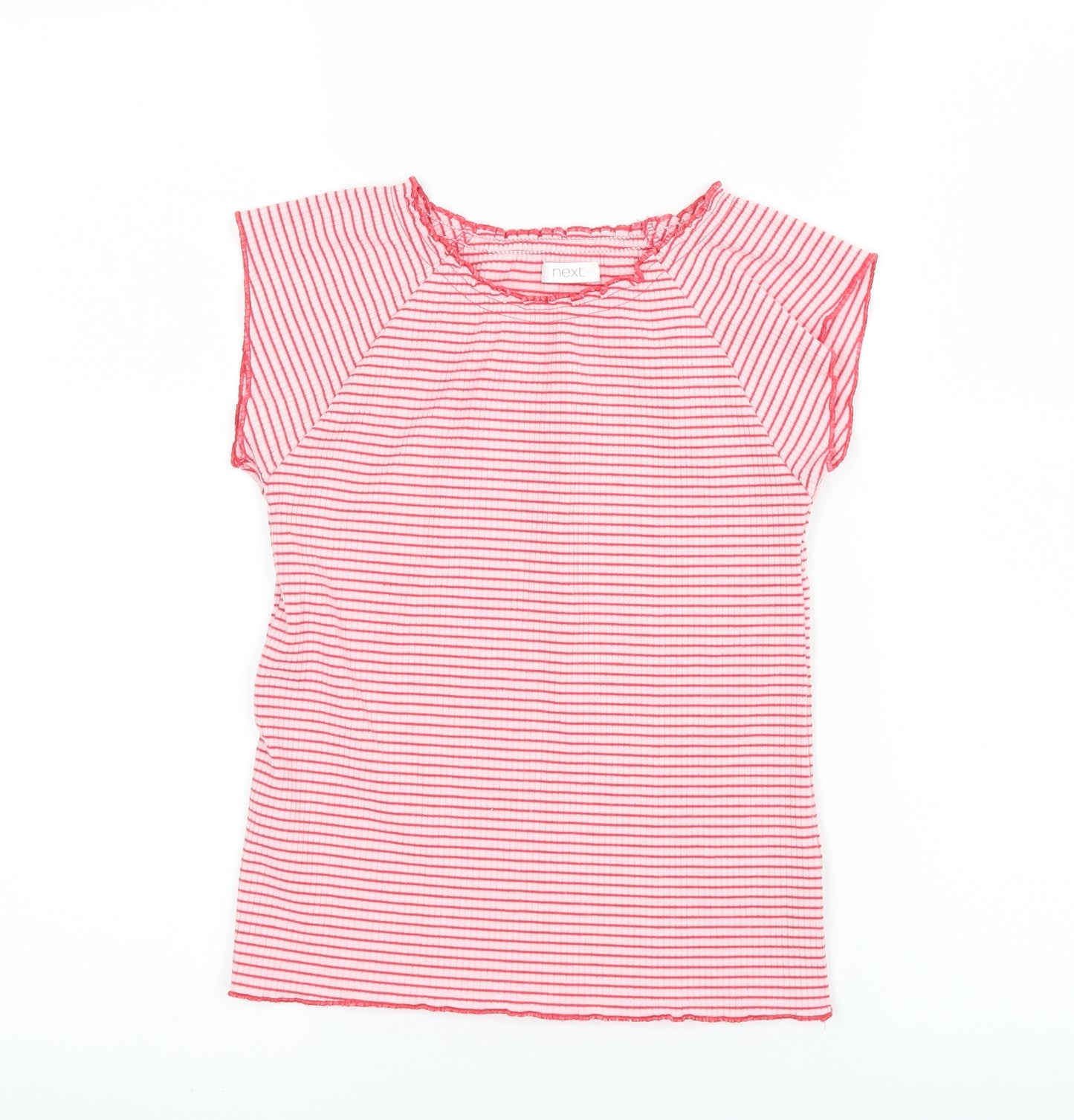 NEXT Girls Red Striped  Basic T-Shirt Size 9 Years