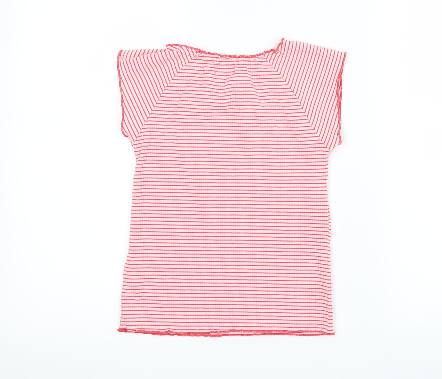 NEXT Girls Red Striped  Basic T-Shirt Size 9 Years