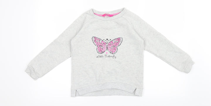 Young Dimension Girls Grey   Pullover Jumper Size 7-8 Years  - Butterfly