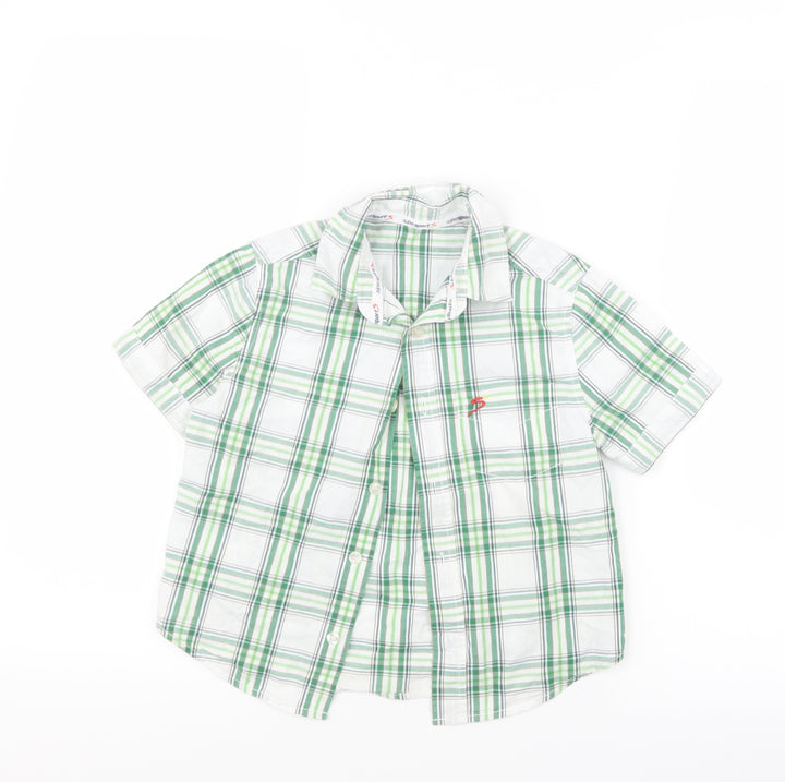 Woolworths Boys Green Check Basic Button-Up Size 4-5 Years