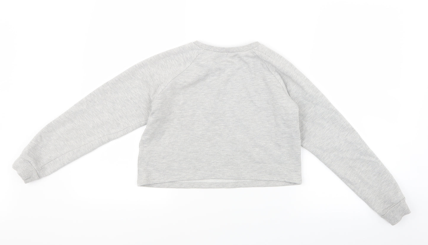 Matalan Girls Grey   Pullover Jumper Size 13 Years  - Cropped