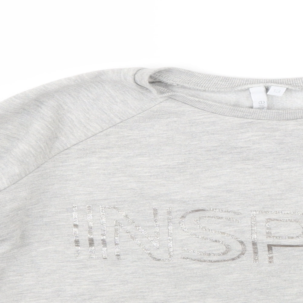 Matalan Girls Grey   Pullover Jumper Size 13 Years  - Cropped