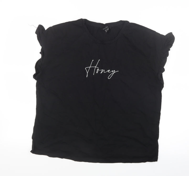 New Look Womens Black   Basic T-Shirt Size 14