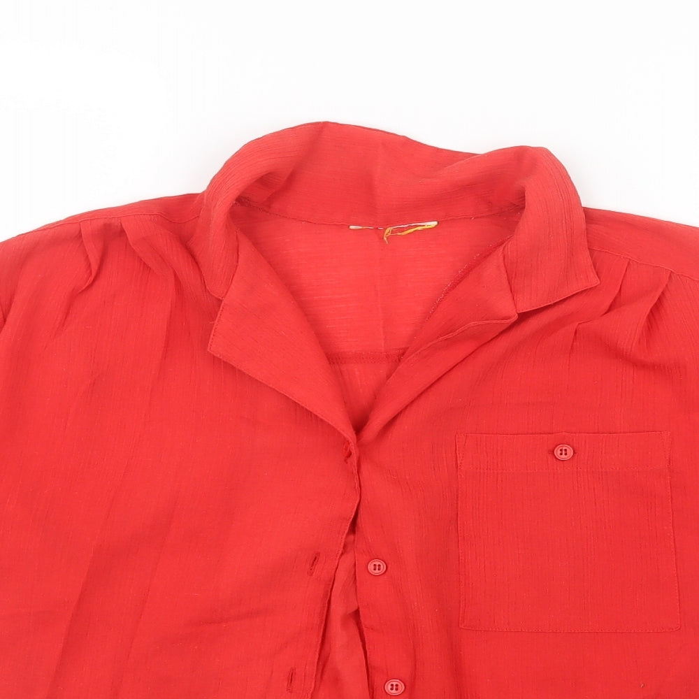 Preworn Womens Red   Basic Button-Up Size 12