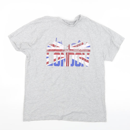 Primark Mens Grey    T-Shirt Size M  - London