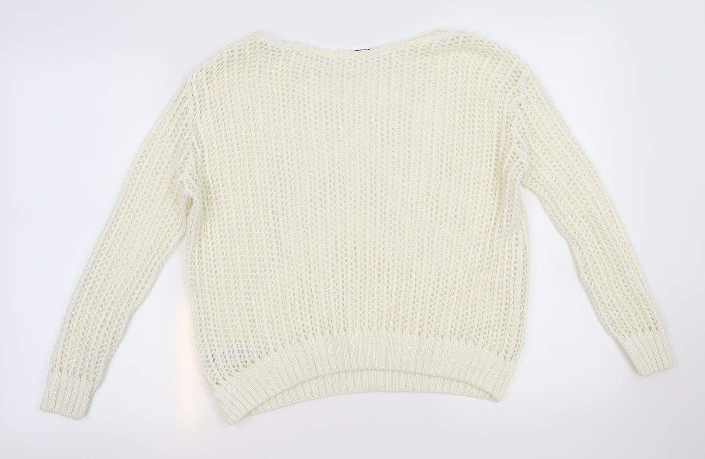 New Look Womens Ivory  Knit Pullover Jumper Size L