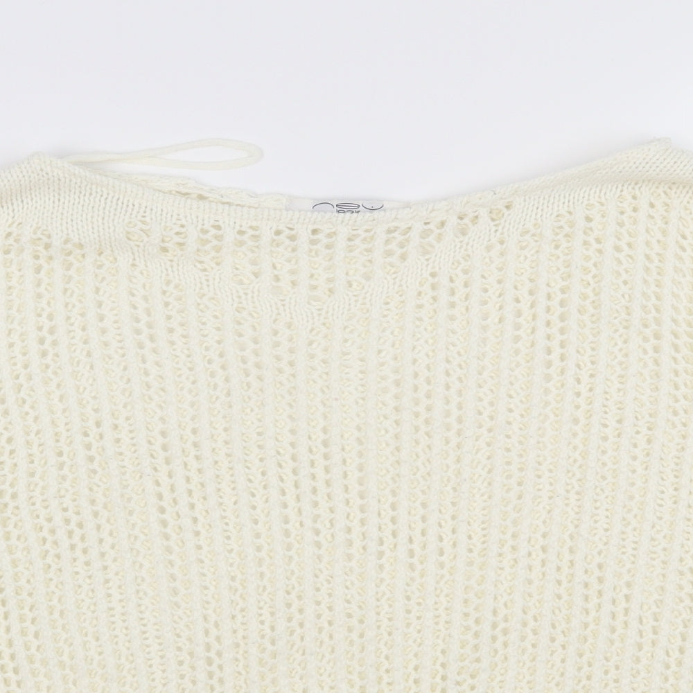 New Look Womens Ivory  Knit Pullover Jumper Size L