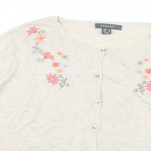 Primark Womens Beige  Knit Cardigan Jumper Size 14