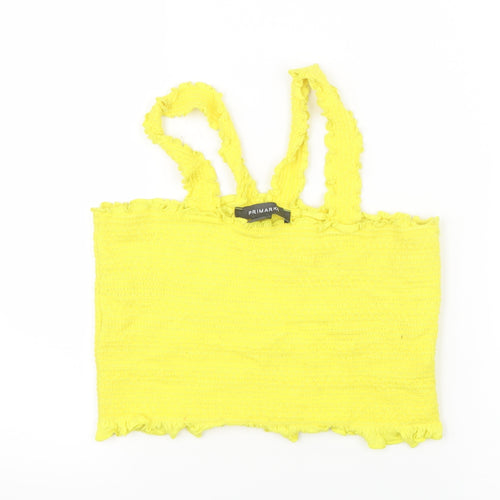 Primark Womens Yellow   Cropped T-Shirt Size 12
