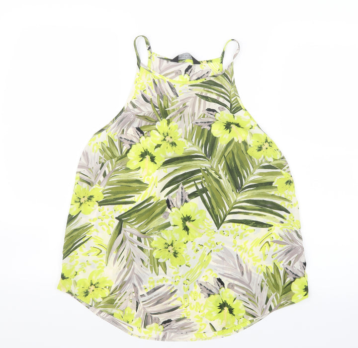 Dorothy Perkins Womens Yellow Floral Basic Blouse Size 14