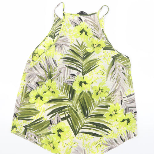 Dorothy Perkins Womens Yellow Floral  Basic Blouse Size 14