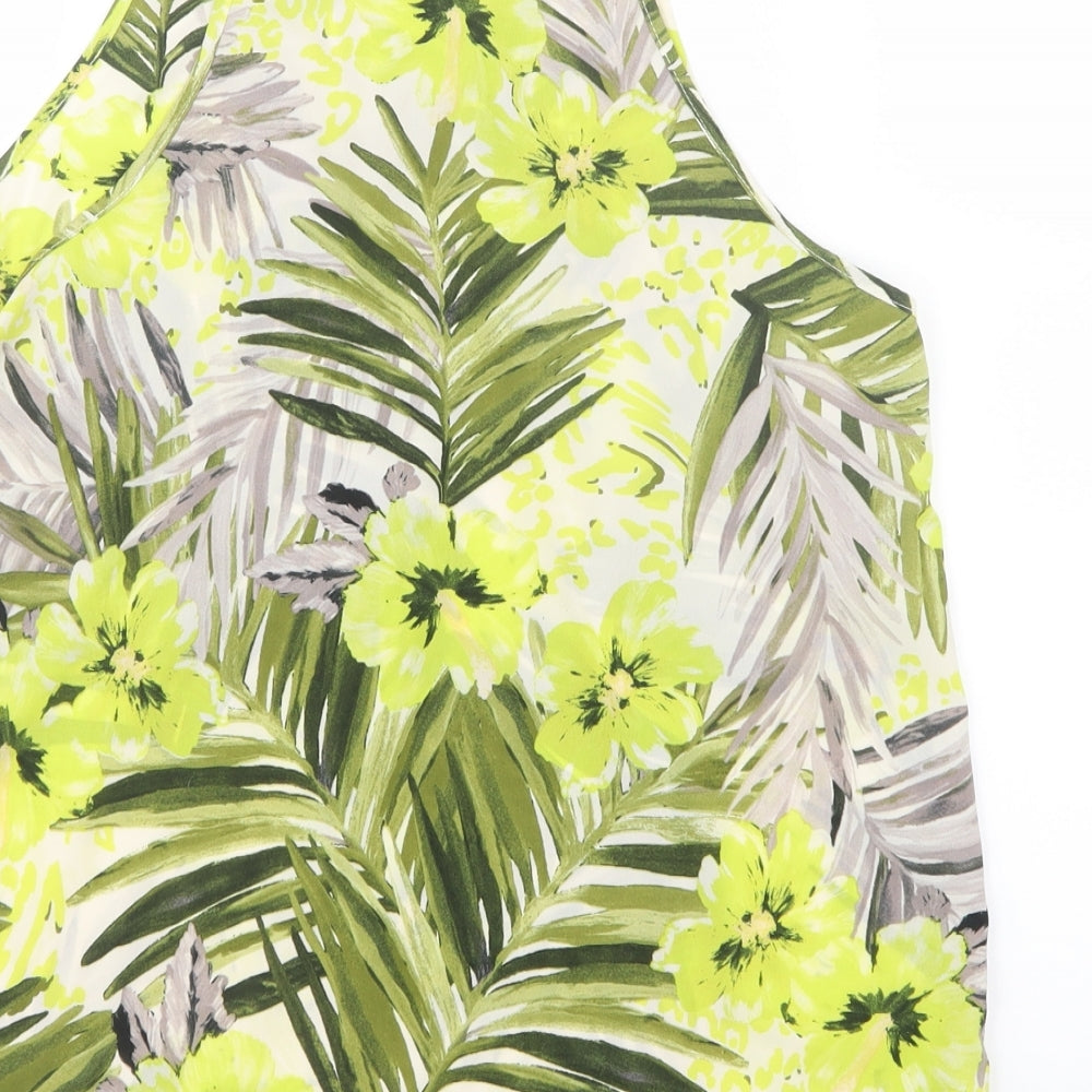 Dorothy Perkins Womens Yellow Floral  Basic Blouse Size 14