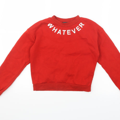 Primark Girls Red   Pullover Jumper Size 10-11 Years
