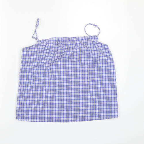 Vila Clothes Womens Blue Check  Camisole Tank Size 10