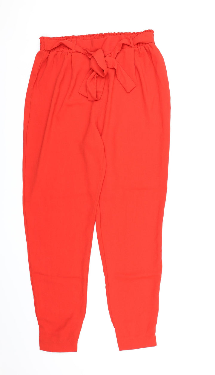 Studio Womens Red Chiffon Bloomer Trousers Size 16 L29 in