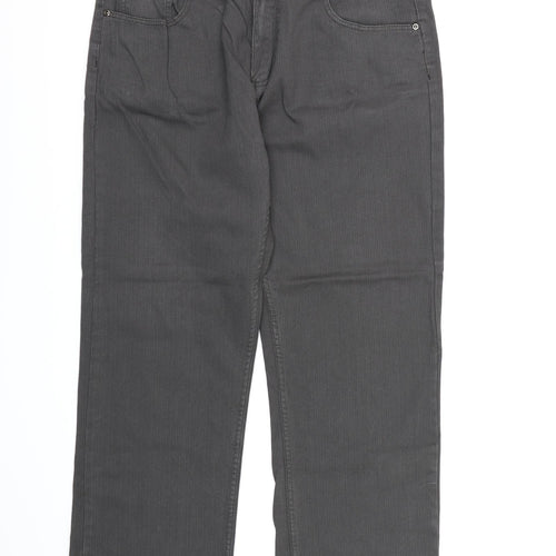 TU Mens Grey Striped  Trousers   L28 in