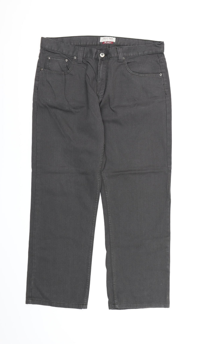TU Mens Grey Striped Trousers L28 in