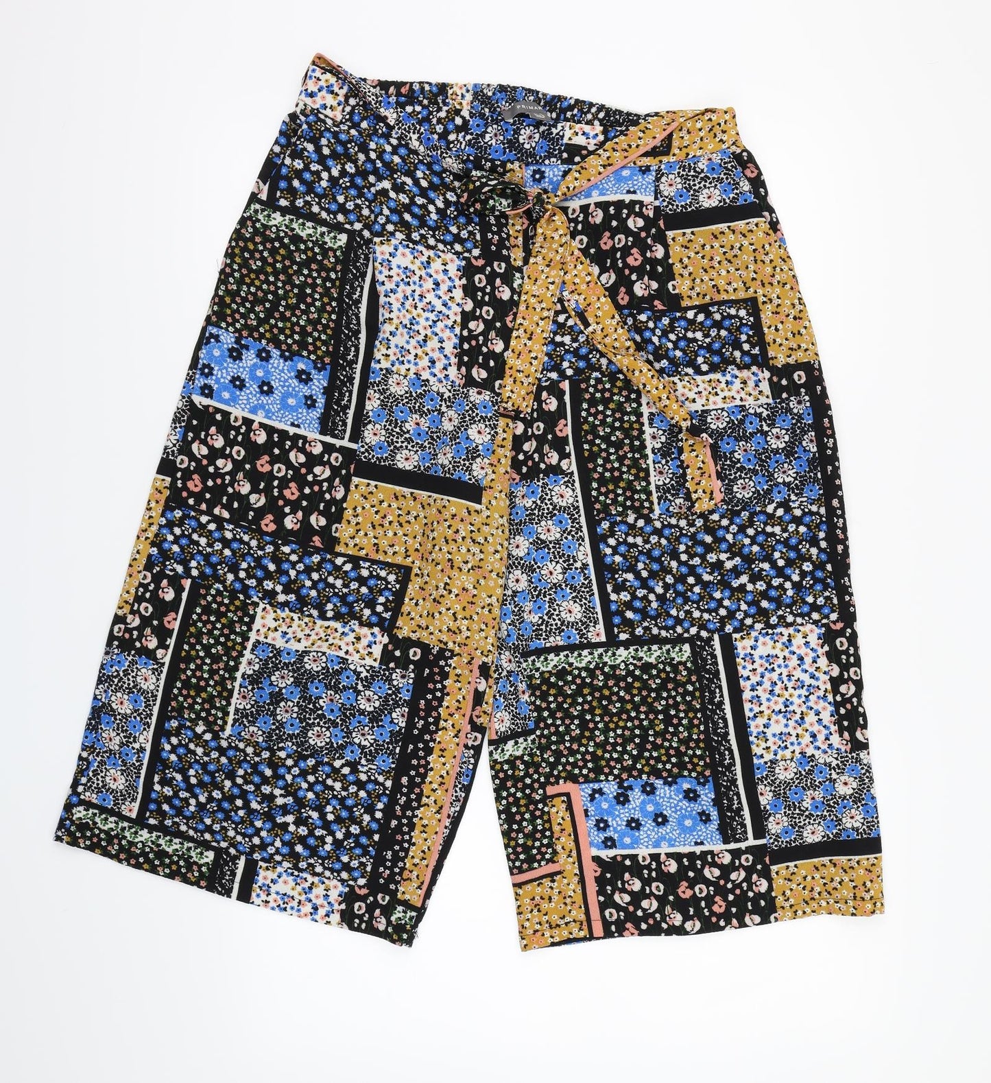 Primark Womens Multicoloured Floral Chiffon Culotte Shorts Size 14