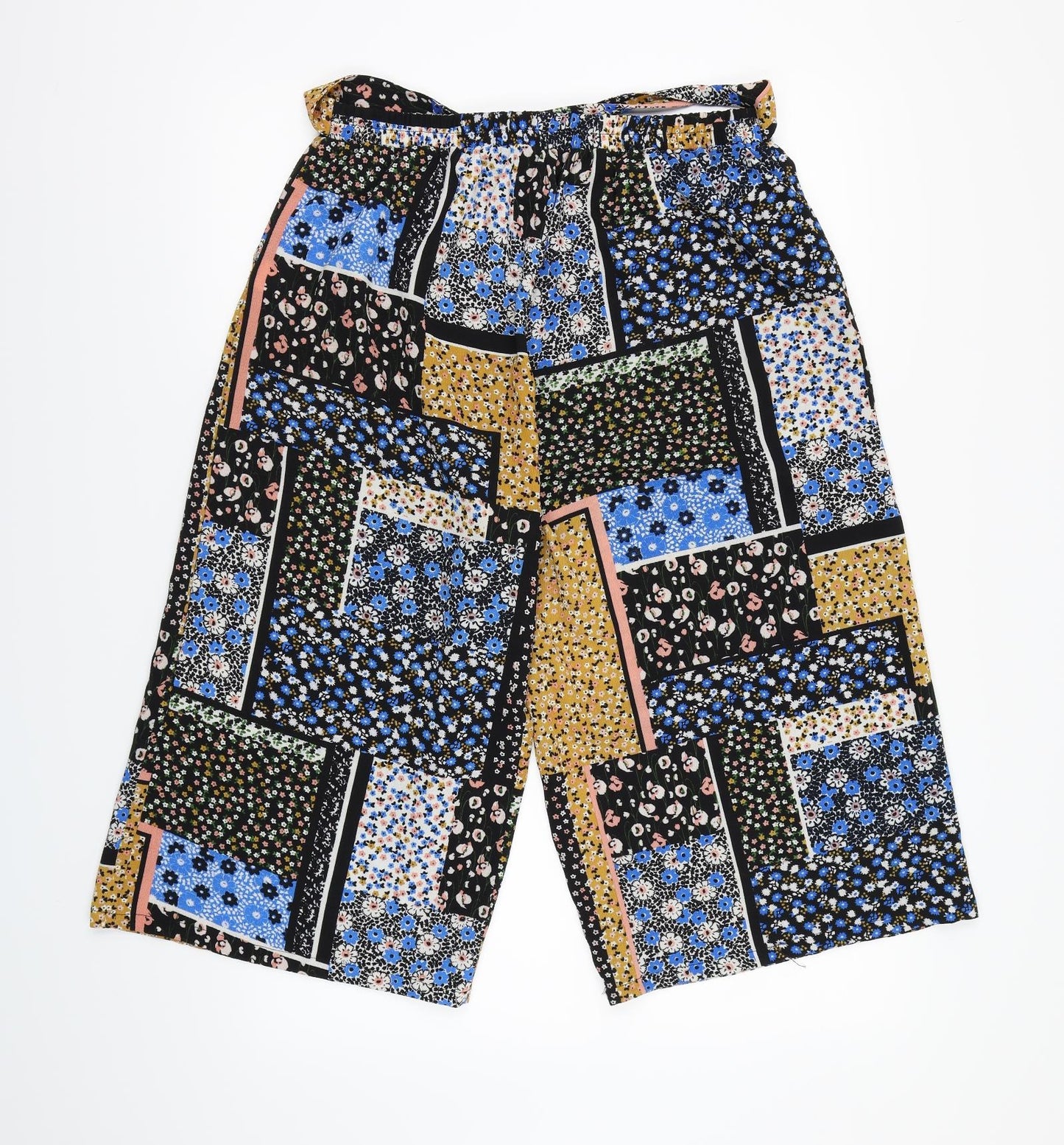 Primark Womens Multicoloured Floral Chiffon Culotte Shorts Size 14
