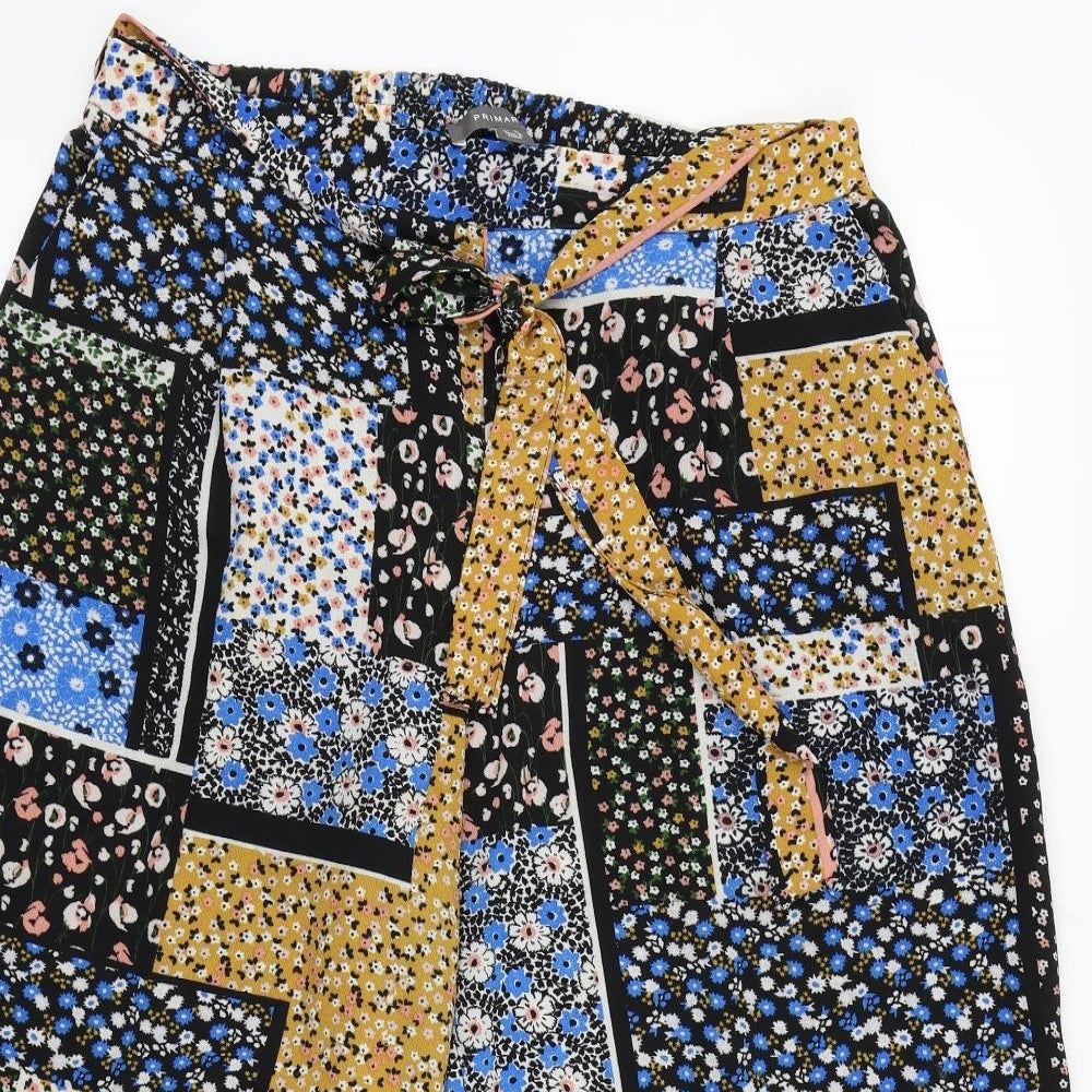Primark Womens Multicoloured Floral Chiffon Culotte Shorts Size 14
