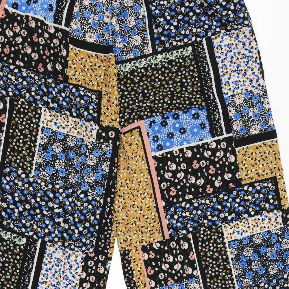 Primark Womens Multicoloured Floral Chiffon Culotte Shorts Size 14