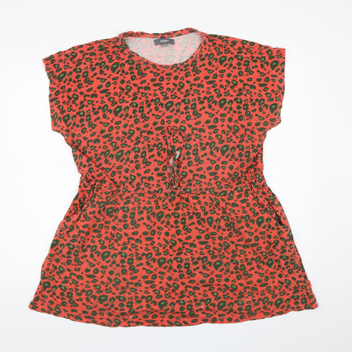 Studio Womens Red Animal Print  Basic T-Shirt Size 20