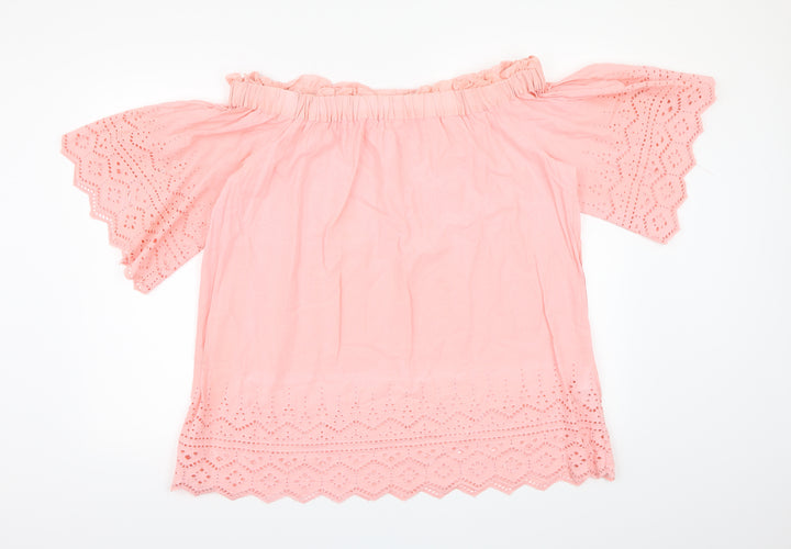 H&M Womens Pink Basic Blouse Size 16